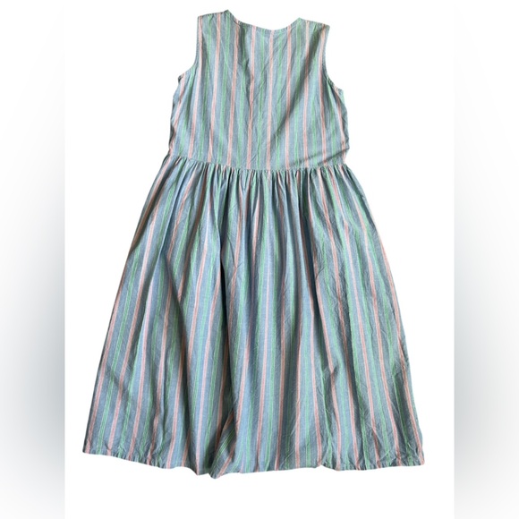 Chandni Vintage 90s Pastel Striped Prairie Dress Size Medium - Picture 7 of 9
